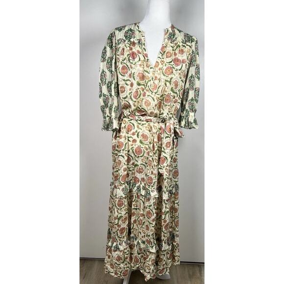 Zara The Dominica Patchwork Floral Dress Women Size S Tiered Midi Ruffle Boho - Picture 3 of 10